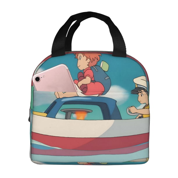 Ponyo Bolsa Térmica Portátil con Forro de Aluminio Grueso, Bolsa Térmica Impermeable y Hermética para Trabajo, Escuela y Picnic, Nevera Portátil para Entrega de Comida para Adultos y Niños 22*20*13cm