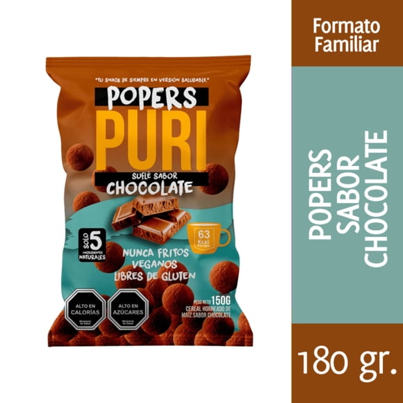 Puff de Maíz Horneado Sabor Chocolate, 180 g