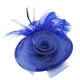 thumbnail image 1 of Elegante sombrero de novia con plumas de avestruz, ideal para bodas, iglesias y fiestas (azul rey), 1 of 7
