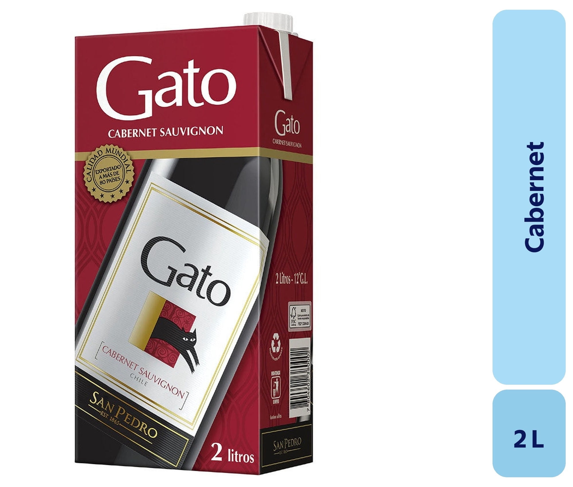 Vino Cabernet Caja 2 L Gato