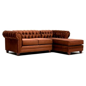 Barra Desing - Sofá Seccional Design Chesterfield Derecho 3 Cuerpos Felpa