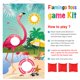 thumbnail image 3 of Toss Game Blulu Flamingo con 3 pufs de nailon y telón de fondo, 3 of 6