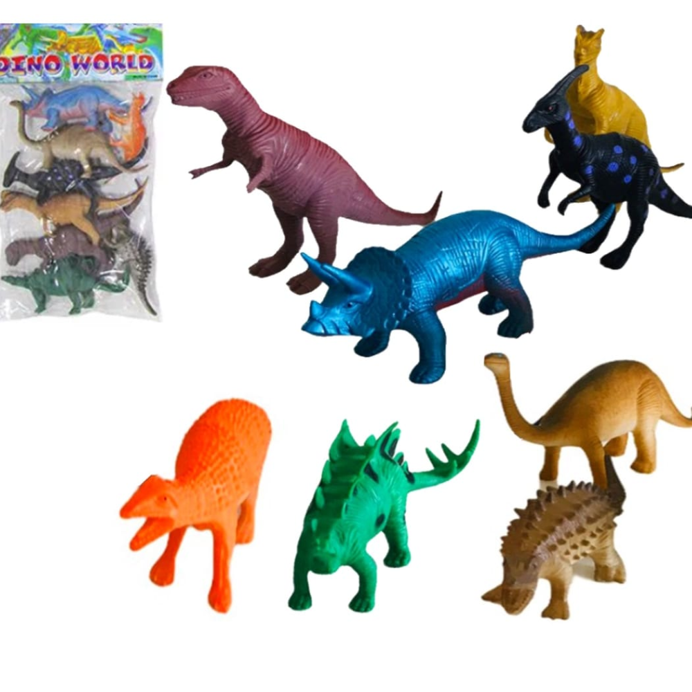 Artidix - Juguetes De Dinosaurios Realista 8 Figuras De Gomas - Pb-c12