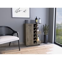 Tuhome - Mueble Bar Bajo Andorra 1 Puerta Bellota Con Ruedas