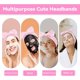 thumbnail image 5 of Diademas de spa para lavarse la cara, paquete de 8, color rosa, para el cuidado de la piel, para mujeres y niñas, de tela de rizo, con lazos bonitos., 5 of 7