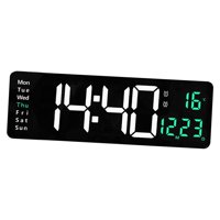 Bothyi - Reloj De Pared Digital Grande Hora Fecha Temperatura Semana Pantalla Usb Para Dorm Green