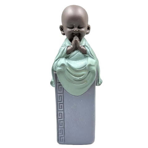 Genérico - Set 2 Estatua Monje Buda Adorno Decoracion Hogar Oficina Lau