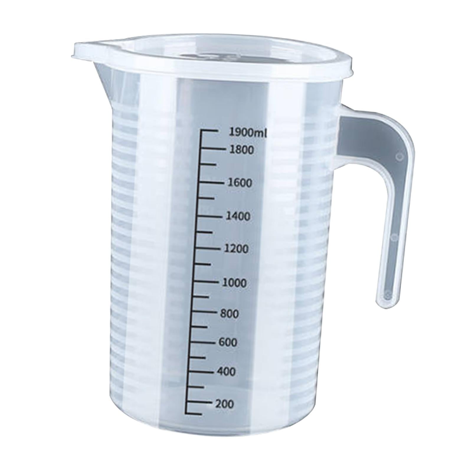 Bothyi - Taza Medidora Con Escala Clara Jarra Medidora Con Tapa Para Cerveza Casera Té 2000 Ml