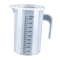 Bothyi - Taza Medidora Con Escala Clara Jarra Medidora Con Tapa Para Cerveza Casera Té 2000 Ml