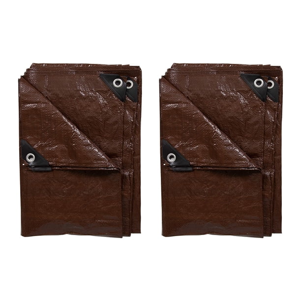 Tarp Stansport, ligero, antidesgarros, 4,87 m x 6,09 m, color marrón, paquete de 2