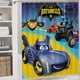 thumbnail image 5 of Batwheels theme 4 piece Shower Curtain Set With Rugs Waterproof Bathroom Decor Set Includes Bath Mat U shaped Rug Toilet Lid Cover And Curtain With Hooks, 5 of 6