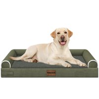 Cama Ortopédica Para Perros Nanuya, Lavable, Impermeable, Verde Oscuro