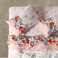 Genérico - Sabanas Cannon 2 Plazas 144 Hilos Diseño Aqua Rosada