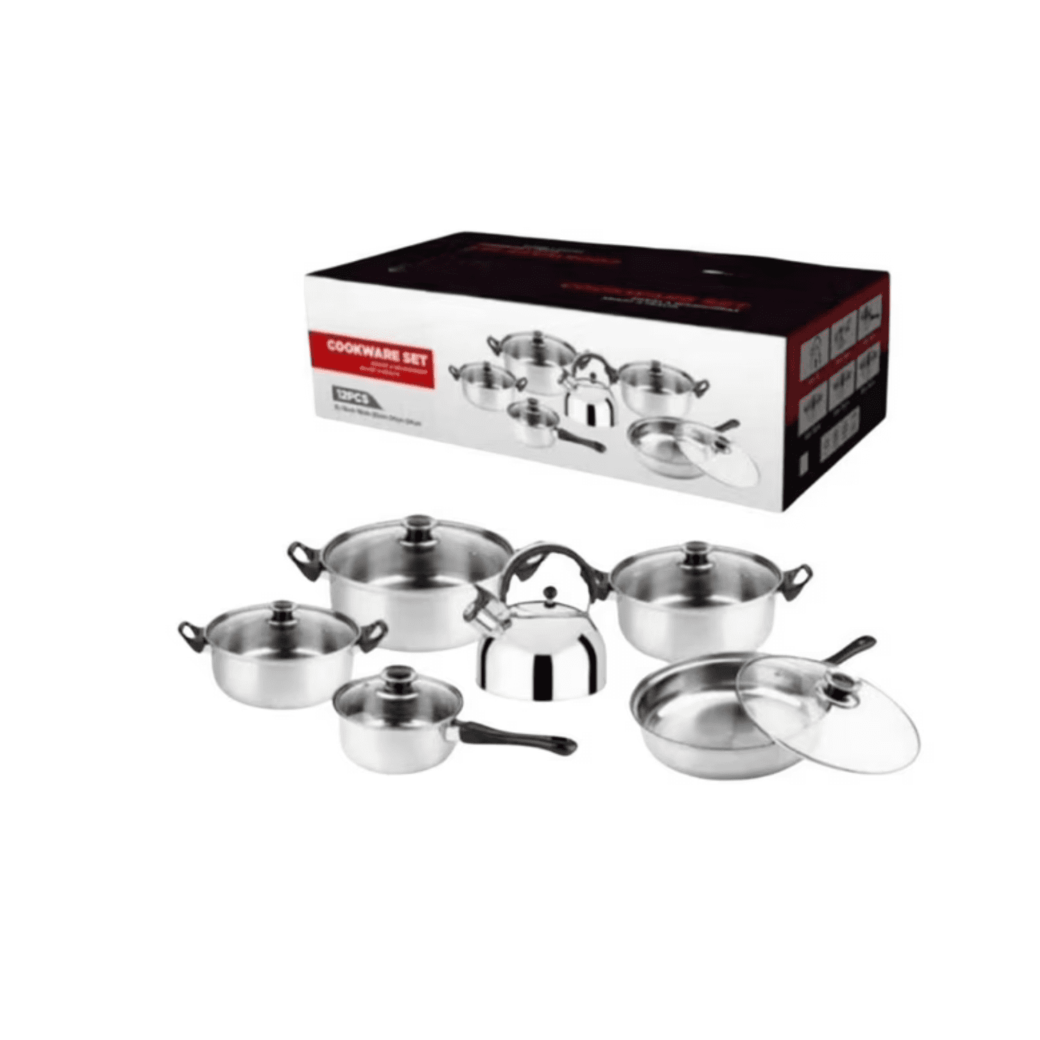 Casa Pagoda - Set De Ollas De Cocina Y Tetera 12 Piezas