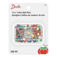 Pins Dritz Ball, 36 Colores, Cabeza De 4 Mm, Acero Inoxidable (100)