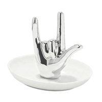 Ioensy - Bandeja Para Anillos Con Forma De Mano, Soporte Para Joyas, Para Anillos, Colgantes, De Plata