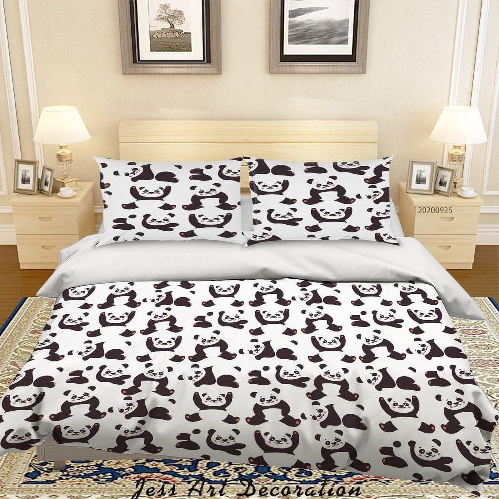 Milsleep - 3d Cartoon Animal Panda Pattern Quilt Cover Set Ropa De Cama Set Funda Nórdica