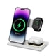 thumbnail image 1 of Estación de carga inalámbrica 3 en 1 de 15 W para iPhone Apple Watch AirPods con imán, ángulo ajustable, diseño plegable, luz nocturna y protección contra sobrecarga-Blanco, 1 of 7