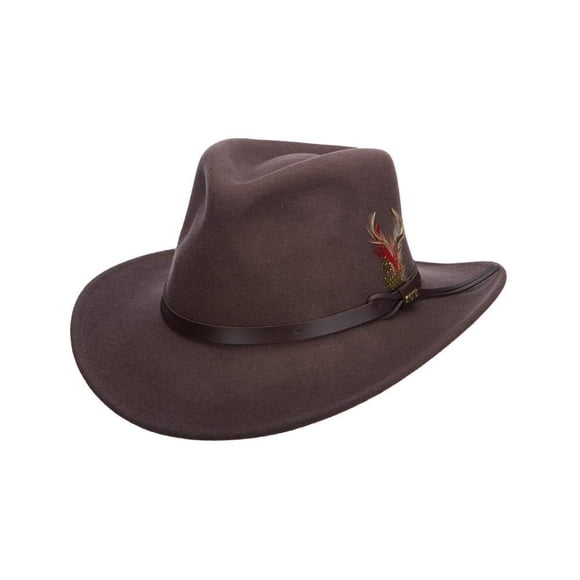 Sombrero Scala Crushable de Fieltro Outback Caqui Talla XL para Hombre