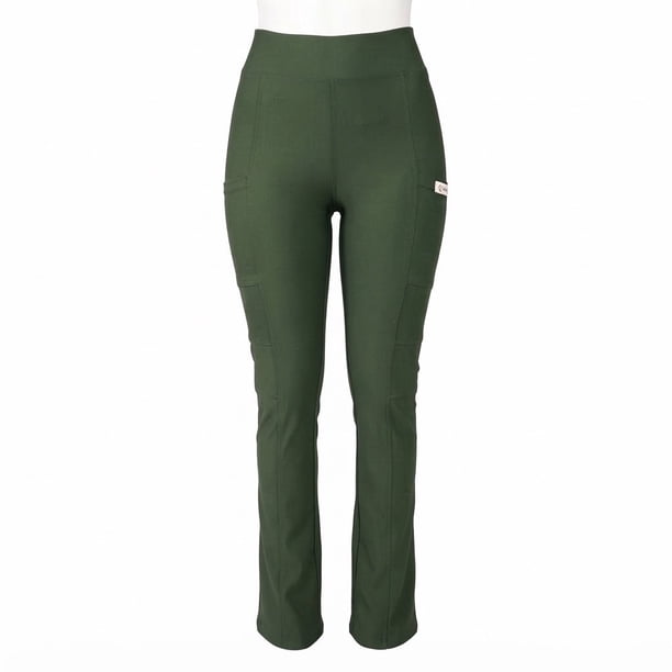 Pantalón clinico Extra-elasticado Spandex. - Verde Botella