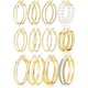 thumbnail image 1 of Aros FANDY 12 Pares Dorados 40 mm y 50 mm Hipoalergénicos, 1 of 3