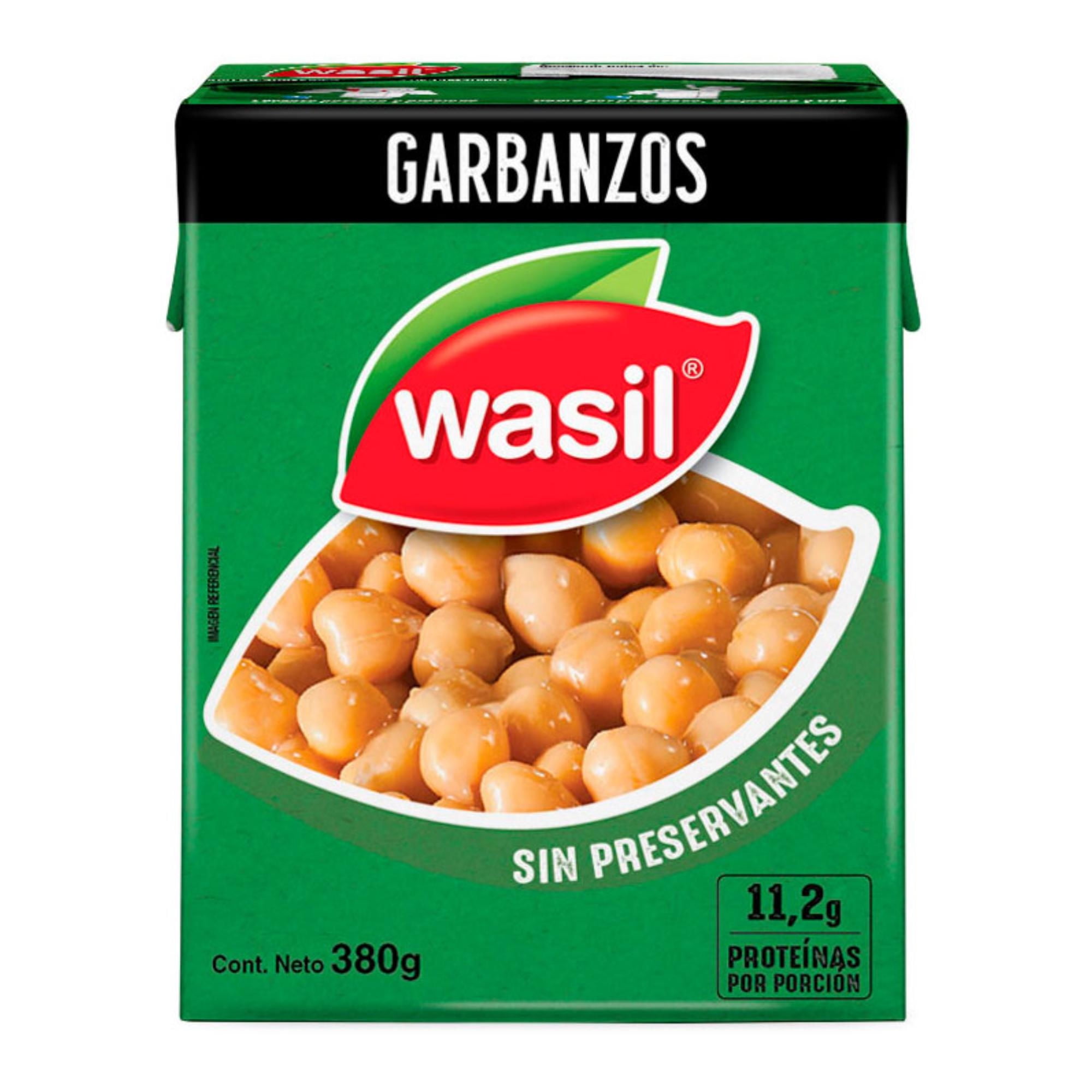 Garbanzos Listos Para Servir Caja Drenado 230 g - Neto 380 g Wasil