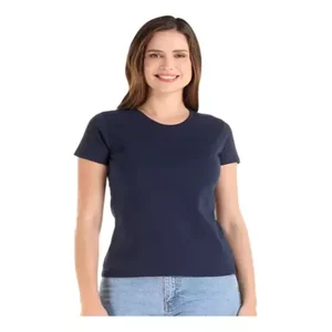 Creaprint - Polera Algodon Mc Mujer Azul Marino Talla S