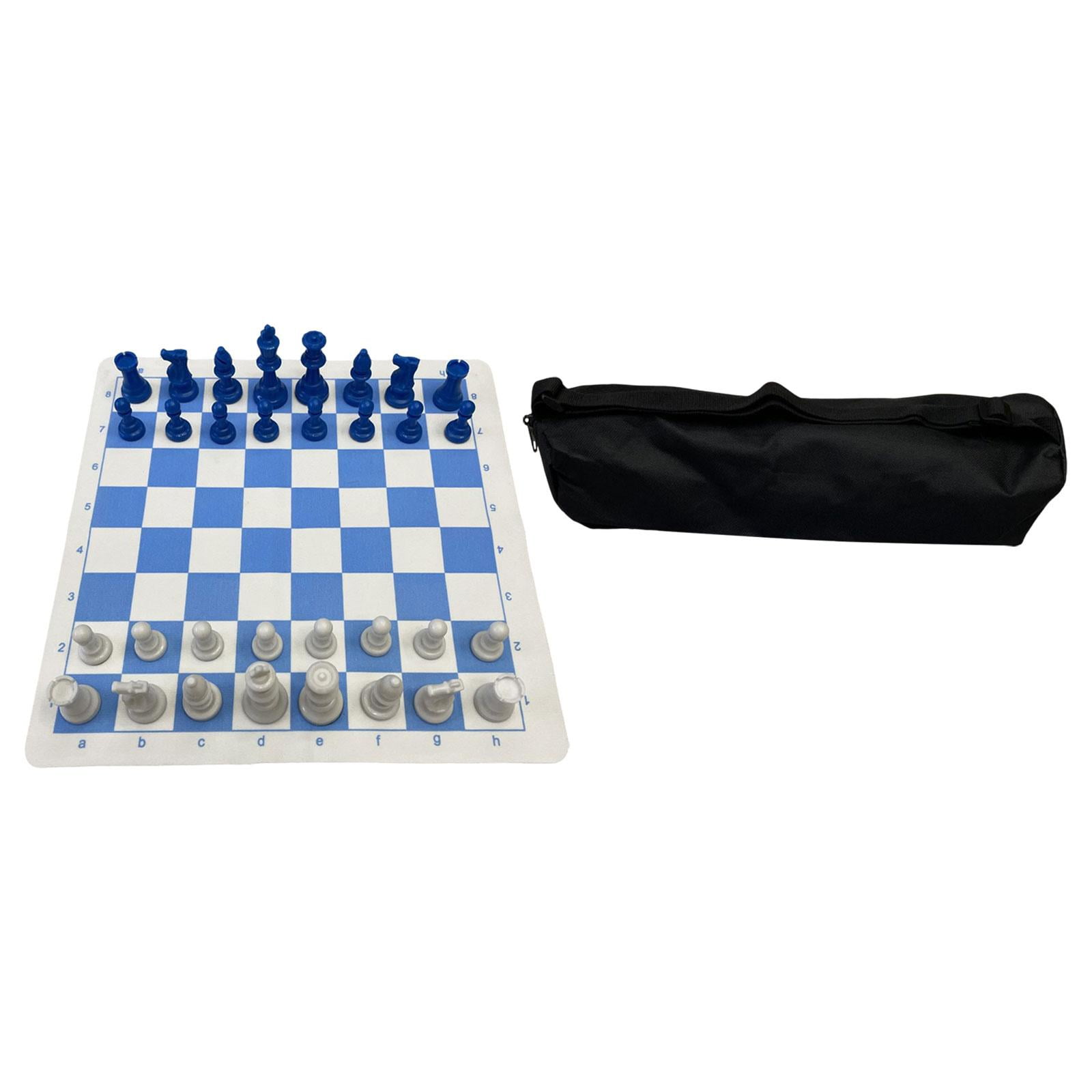 Magideal - Juego De Ajedrez Enrollable Y Plegable, Juego De Ajedrez De Viaje, Portátil, Cómodo, Ligero, Juego De Mesa Internacional Para Viajar A Cualquier Lugar Bolso De Mano Con Cremallera