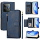 thumbnail image 4 of Funda tipo cartera para Realme GT Neo 6 5G con bolsillo con cremallera, tarjetero, soporte, correa para la muñeca y tapa de cuero azul, 4 of 5