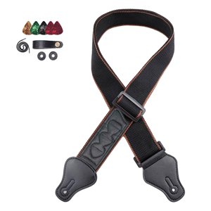 Magideal - Correa De Guitarra Acústica Ajustable Con Soporte Para Púas, Correas De Hombro Universales Acolchadas Suaves Para Guitarra, Cinturones Con Púas Para Negro