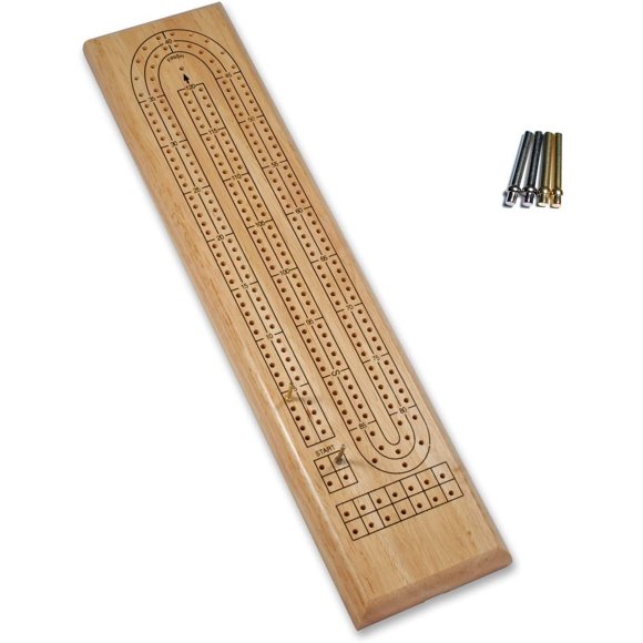 Juego de tablas de cribbage WE Games Classic de madera maciza de 2 pistas