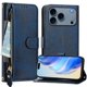 thumbnail image 1 of Funda Billetera Cremallera para iPhone 17 Pro Max con Porta Tarjetas, Soporte y Correa Azul, 1 of 5