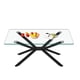 thumbnail image 2 of 39.37" Rectangular Clear Tempered Glass Coffee Table,Stylish Design with Black Metal Legs, Coffee Table for Living Room, 2 of 3