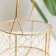 thumbnail image 5 of Cesta de alambre con mango, cesta de flores de potátil, cesta de niña de las flores Ivoy, cesta de niña de las flores geométrica de hierro de metal, organizador para decoración del hogar de boda, dora, 5 of 6