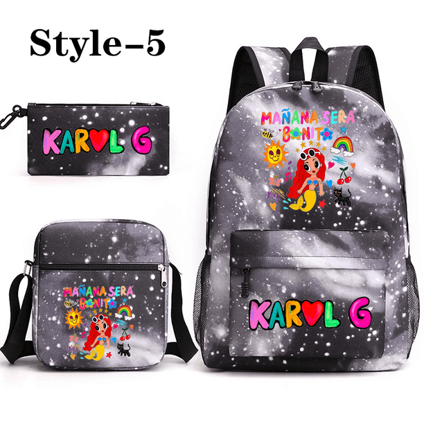 Cartoon Manana Sera Bonito 3 Piece Backpack Boys Women's Cute Rucksack Shoulder Bag Pencil Bag Teenage School Bag