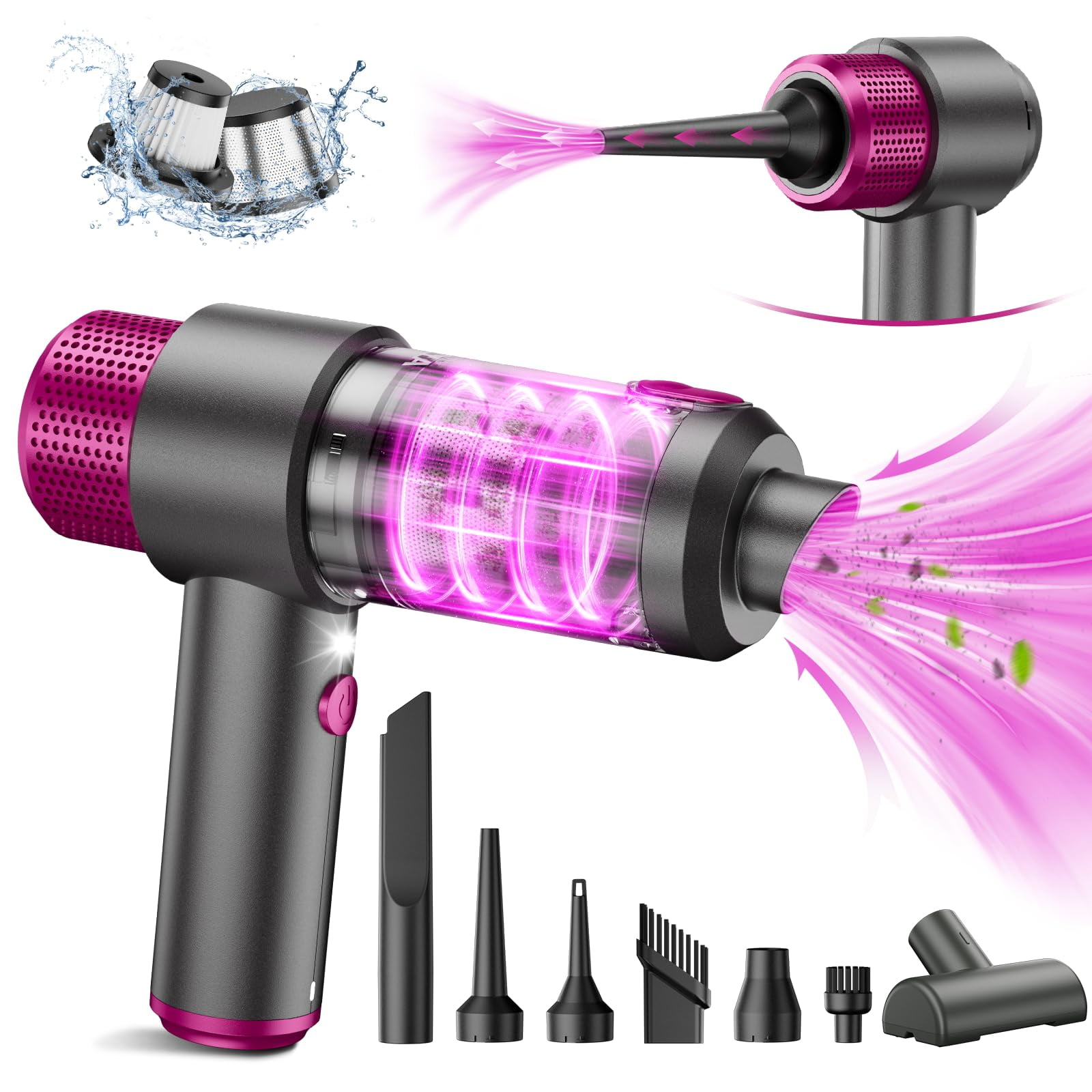 Aspirador Portátil Para Coche Eyya Inalámbrico 15000pa 400mah