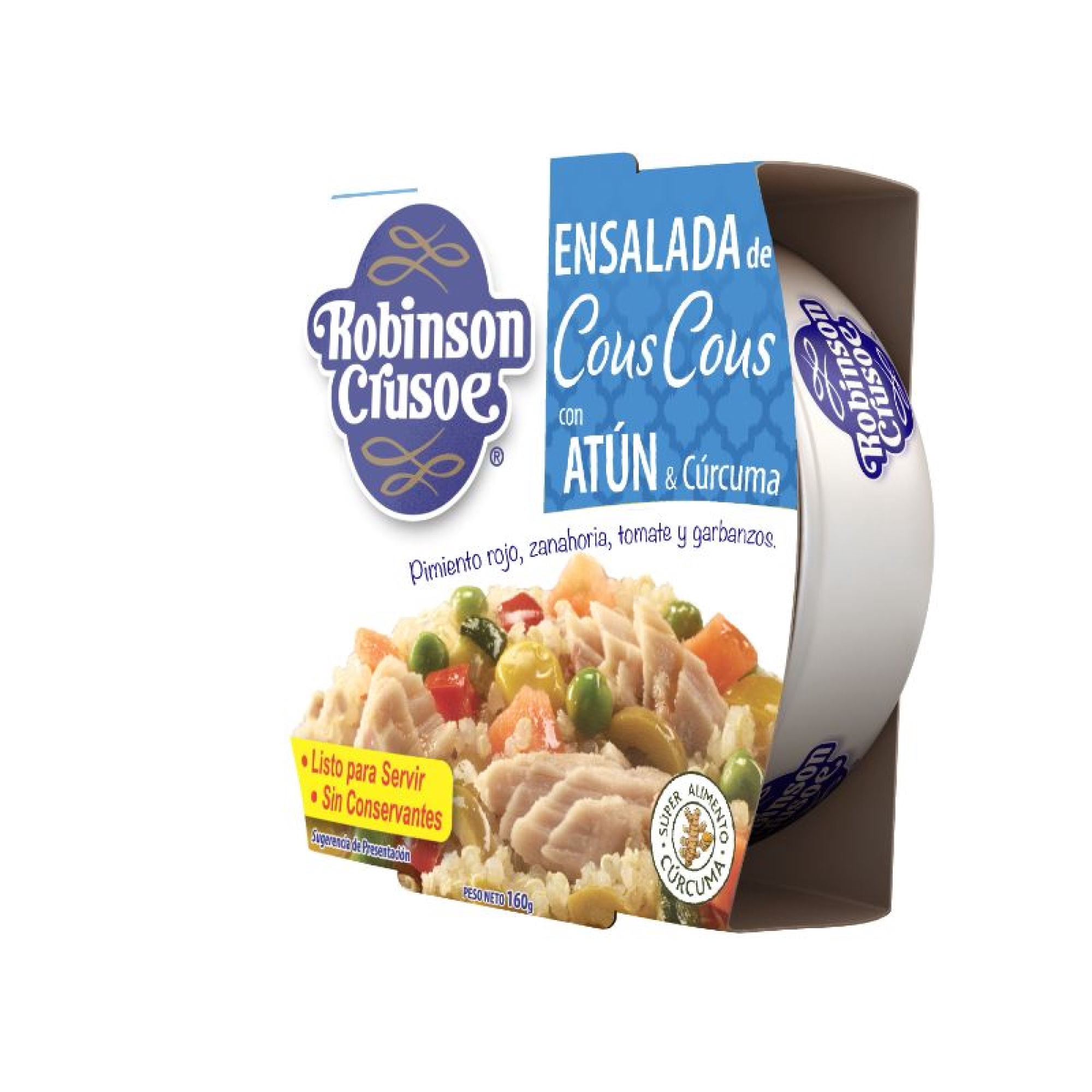 Atún Ensalada Con Cus Cús Lata Drenado 160 g - Neto 160 g Robinson Crusoe