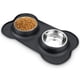 thumbnail image 1 of Cuencos De Comida Para Perros De Acero Inoxidable Con Tapete Antiderrames De 350 Ml, 1 of 7
