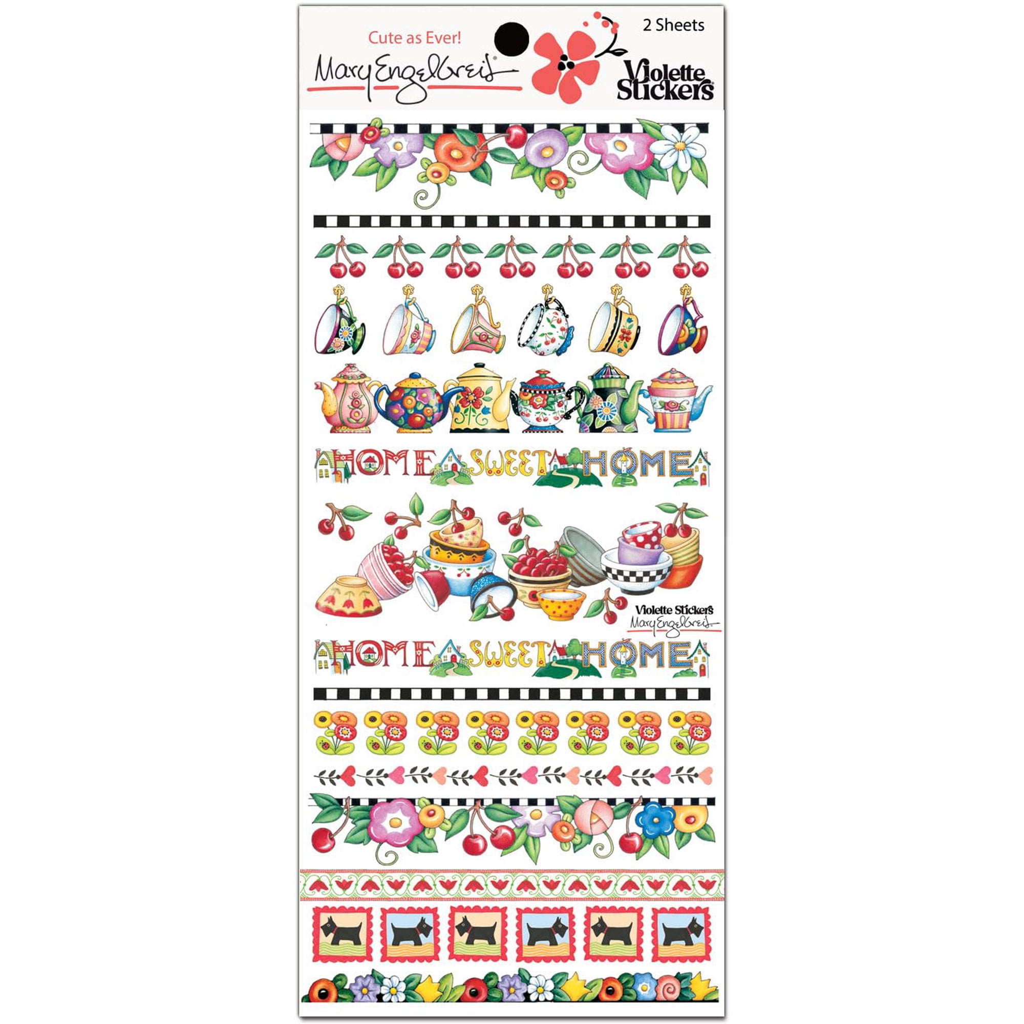 Violette Stickers - Pegatinas Violette Mary Engelbreit Mary's Home Sweet Home