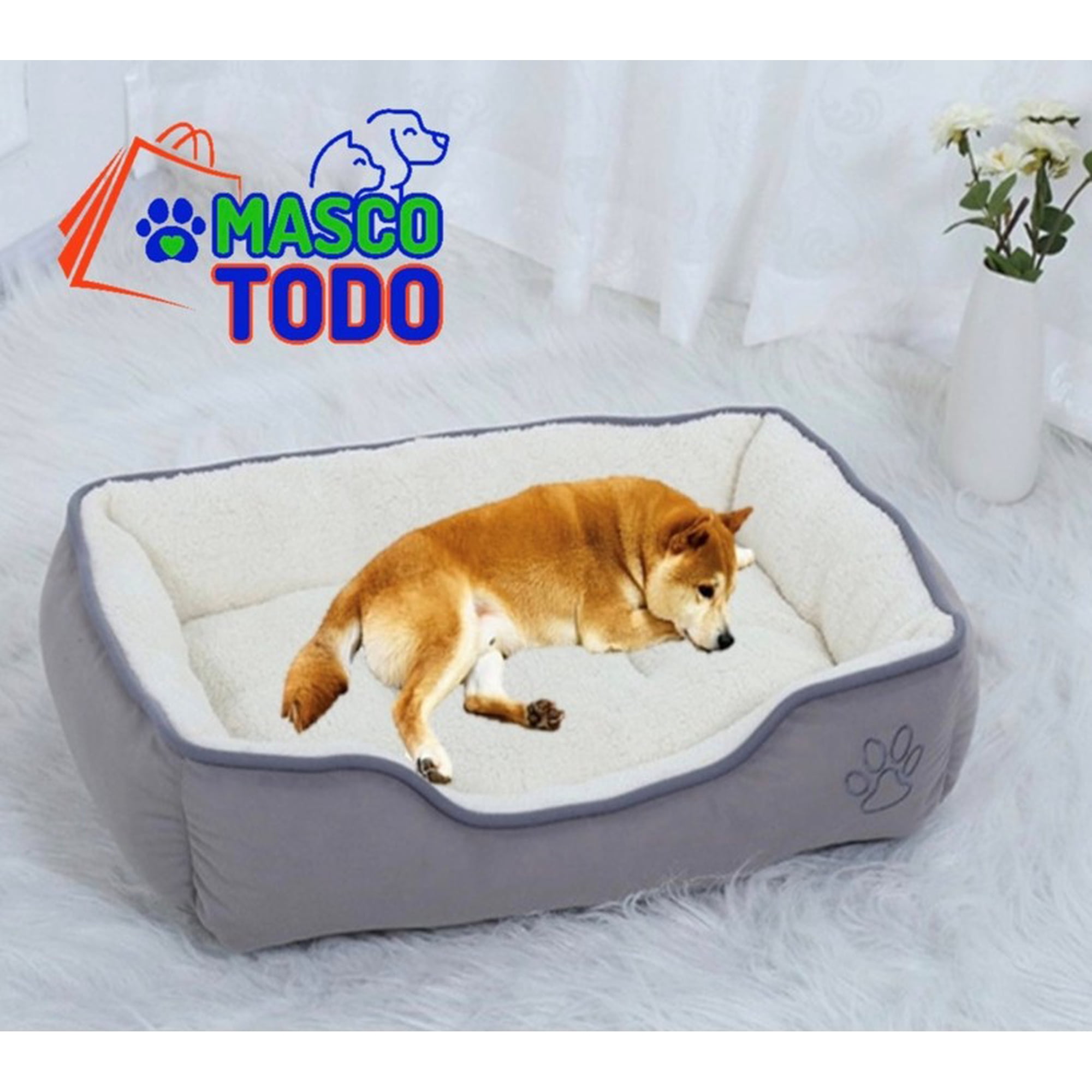 Genérico - Cama Premium 2 Piezas Para Mascotas Color Talla M Gris