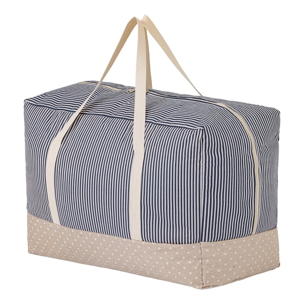 REGALWOVEN 1 Paquete de Almacenamiento de Ropa, Bolsa de Almacenamiento, Bolsa de Mudanza para Organizar Edredones, Organizador de Armario y Almacenamiento con Asas Azul Claro 16.9*13.8*7.9in