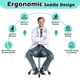 thumbnail image 2 of Taburete Ergonómico de Silla de Montura YEEZEE con Cojín de Cuero Grueso Negro, 2 of 9