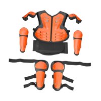 Ioensy - Armadura De Motocicleta Para Niños Con Rodillera, Codo, Brazo, Almohadilla De Protección Para Hombros Para Esquiar, Color Naranja