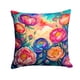 thumbnail image 1 of Almohada Decorativa Con Peonías Coloridas 14x14, 1 of 6
