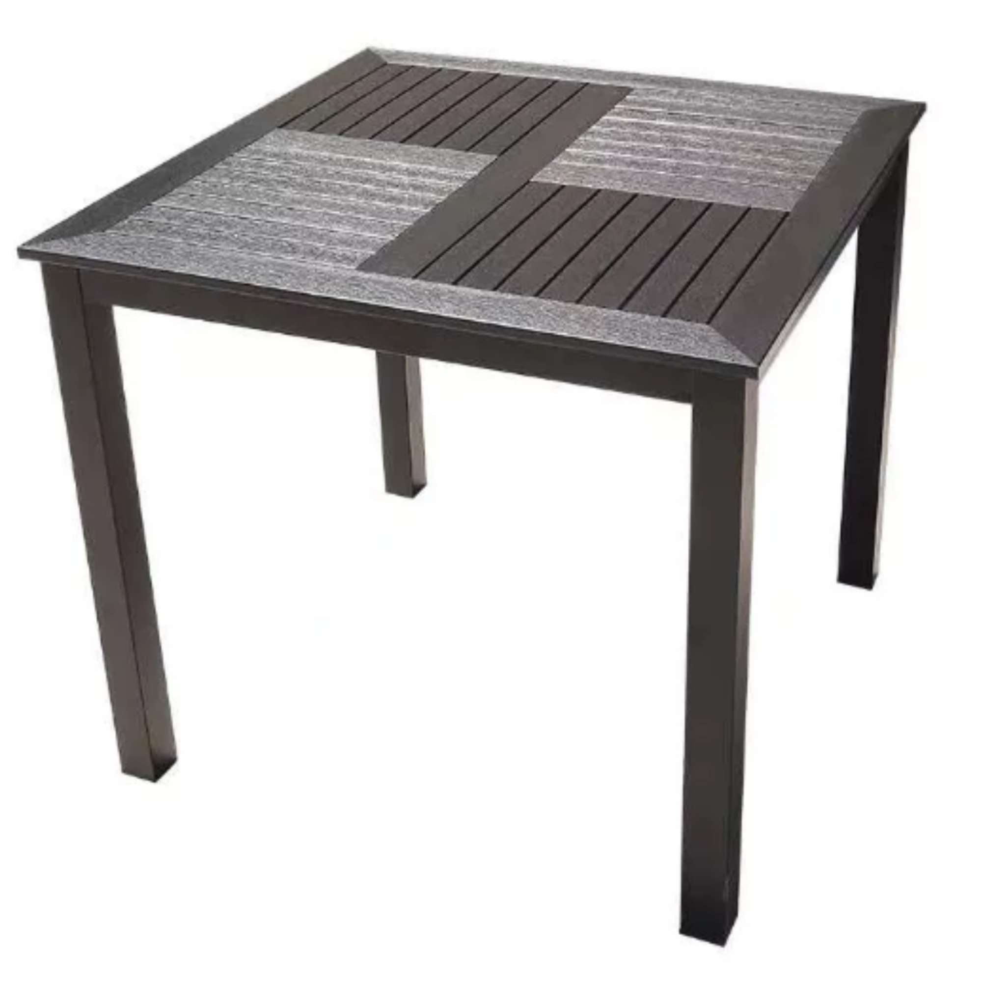 Velazio - Mesa De Comedor Cuadrada 80 Cm Terraza, Restaurantes, Exteriores Resistentes Al Sol Y Agua Negro
