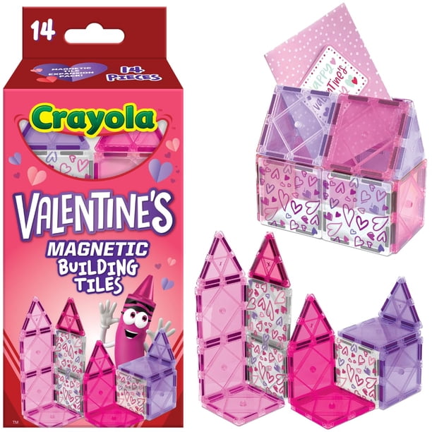 Set de construcción de azulejos magnéticos CreateOn Crayola de 14 piezas para niños a partir de 3 añ