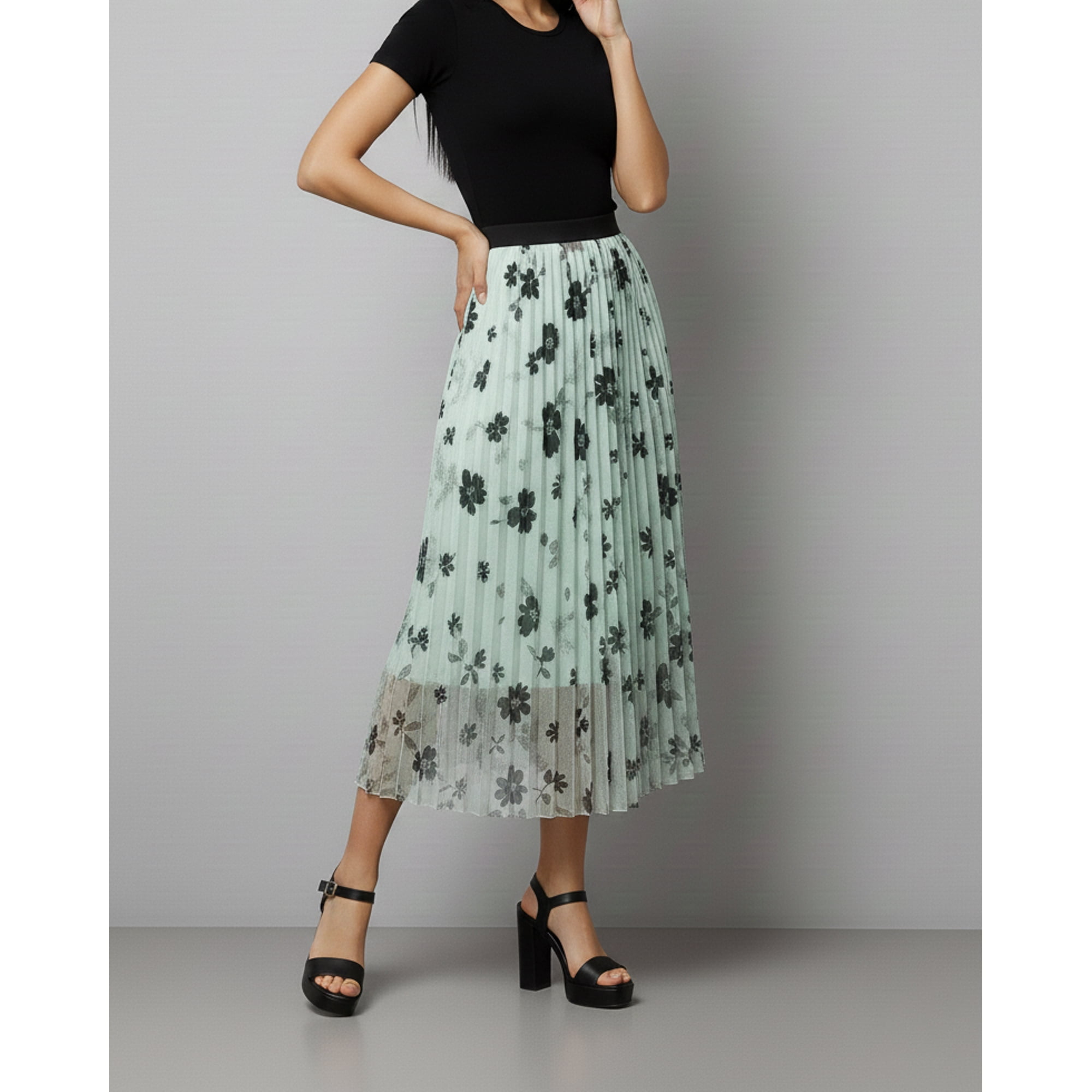 Flix Line - Maxifalda Mujer Estampado Floral Tendencia