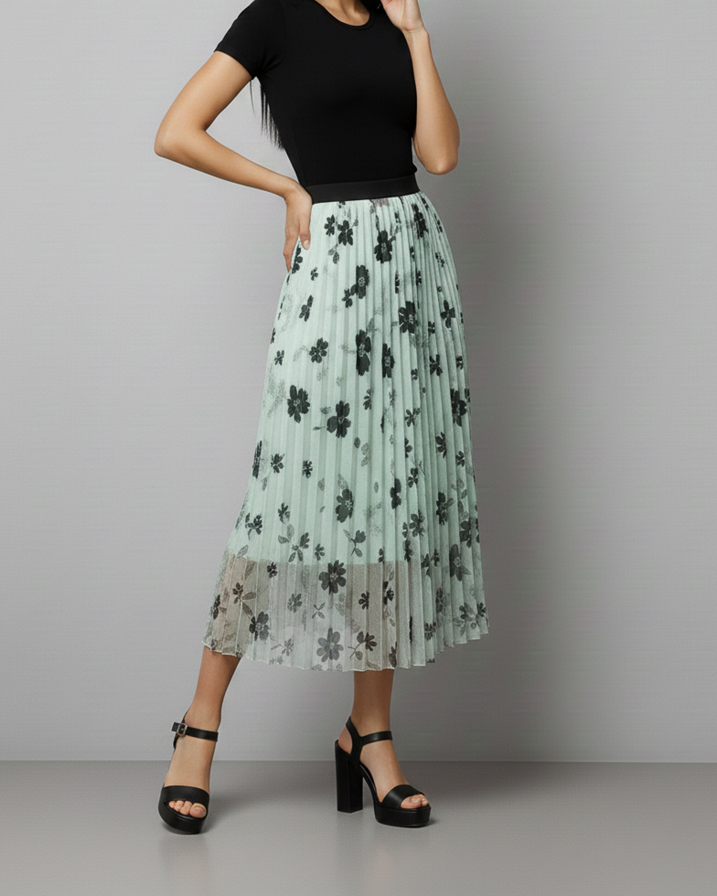 Flix Line - Maxifalda Mujer Estampado Floral Tendencia