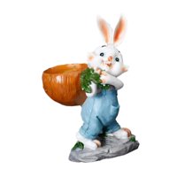 Magideal - Estatua De Conejo De Pascua, Maceta, Adorno Para Exteriores, Regalo De Dibujos Animados, Decoración De Balcón Para Amantes De Las Plantas Bonsái, Regalos Multifuncionales Blanco