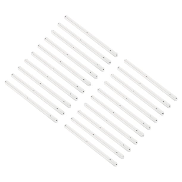 Rieles de cajón, 20 piezas 300mm - Rieles de plástico para cajones, guías ranuradas montadas lateralmente para cajones de gabinetes, mesas de noche, armarios, cómodas (Blanco)